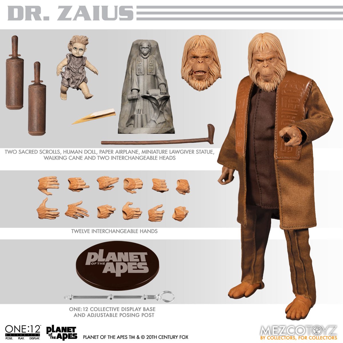 Mego Action Figure 8" Planet Of The Apes Dr. Zaius