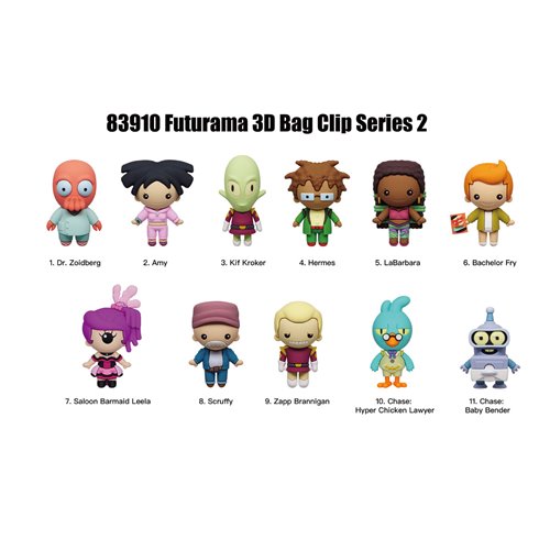 Futurama Series 2 3D Foam Bag Clip Display Case of 24
