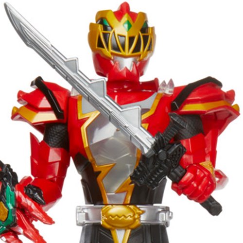 Power Rangers Dino Fury Spiral Strike Red Ranger 12-inch Electronic Spinning and Light FX Action Figure