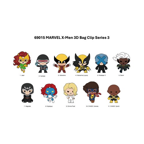 X-Men Classic Series 3 3D Foam Bag Clip Display Case of 24