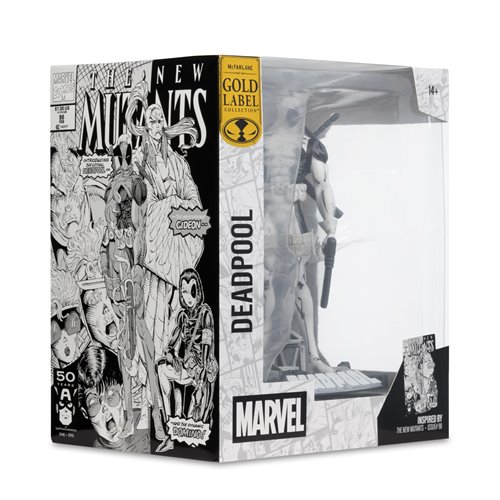 Marvel Deadpool The New Mutants #98 Line Art 1:10 Scale Posed Figure with Scene - Gold Label Exclusi