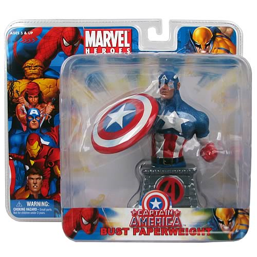 Marvel Captain America Resin Bust Paperweight Set