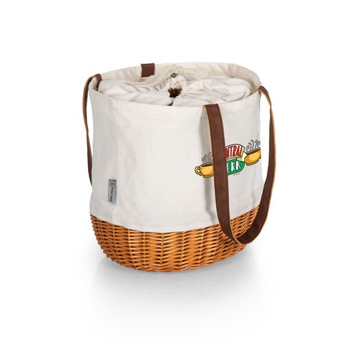 Friends Central Perk Coronado Beige Canvas and Willow Basket Tote