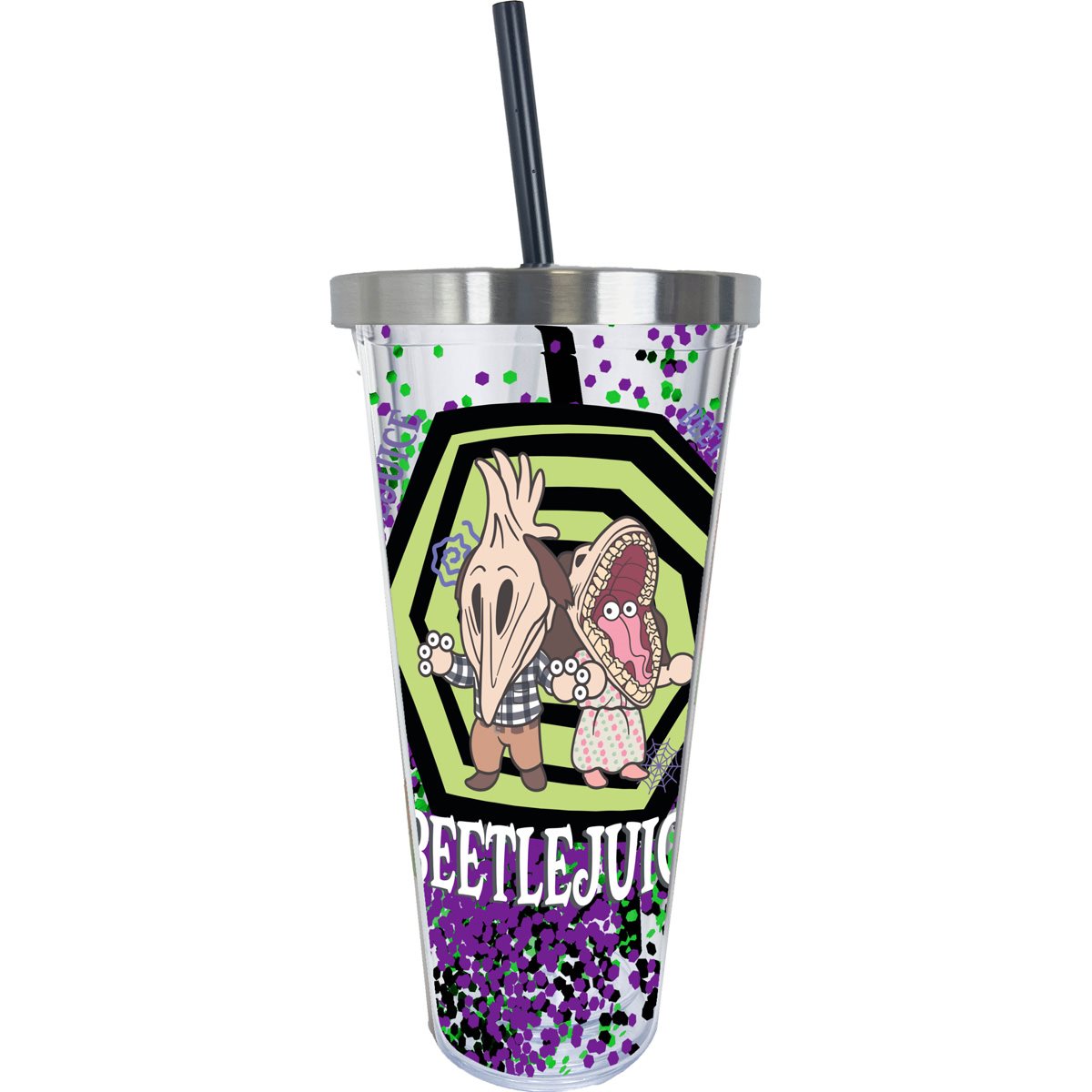 Spoontiques - Harry Potter Tumbler - Slytherin Foil Cup with Straw - 20 oz  - Acrylic - Green 
