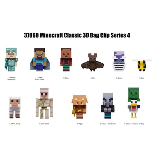 Minecraft Series 4 3D Foam Bag Clip Random 6-Pack