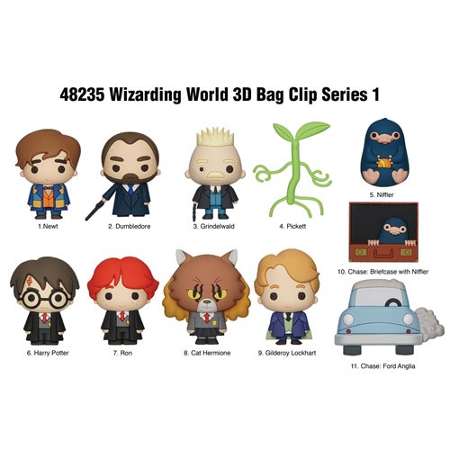 Harry Potter Wizarding World 3D Foam Bag Clip Random 6-Pack