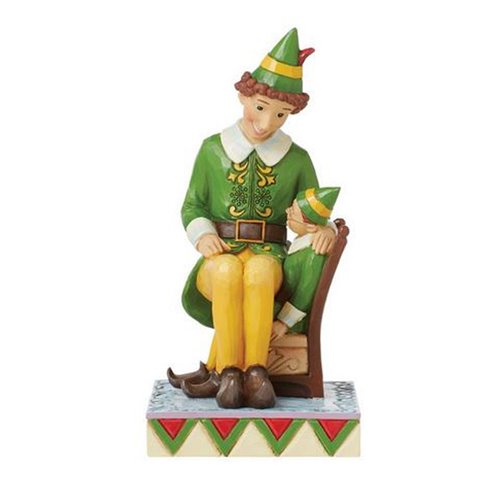 Elf Buddy Sitting on Papa Elf by Jim Shore Statue