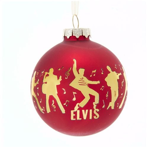 Elvis Presley Red 3 1/7-Inch Glass Ball Ornament