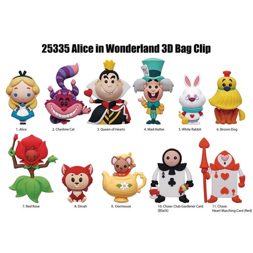 Alice in Wonderland Series 2 3D Foam Bag Clip Display Case of 24