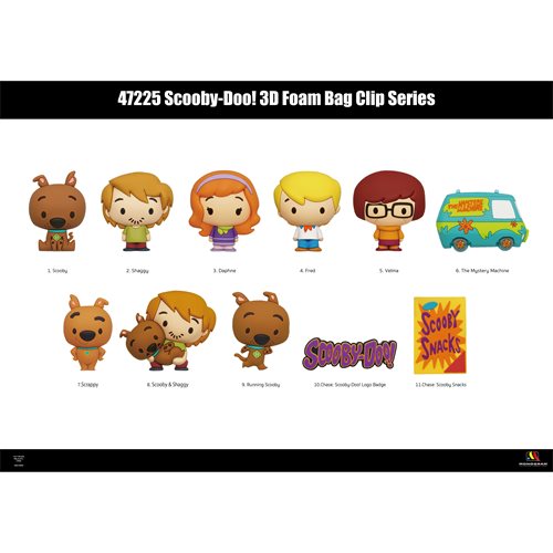Scooby-Doo Classic Figural Bag Clip Display Case of 24