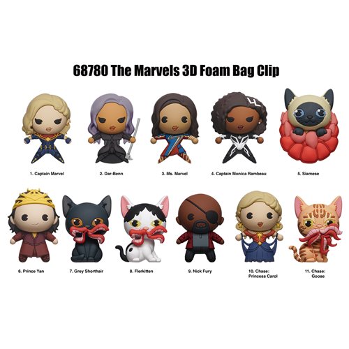 The Marvels 3D Foam Bag Clip Random 6-Pack