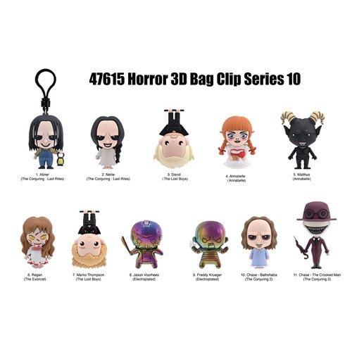WB Horror Series 10 3D Foam Bag Clip Random 6-Pack