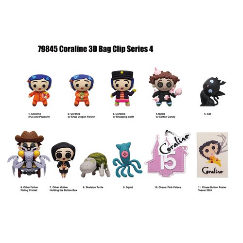 Coraline Series 4 3D Foam Bag Clip Random 6-Pack