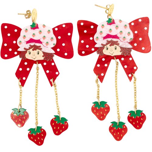 Strawberry Shortcake Bow Berries Acrylic Earrings