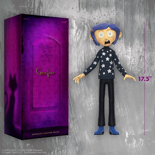 Coraline (Button Eyes) SuperSize 16-Inch Vinyl Figure