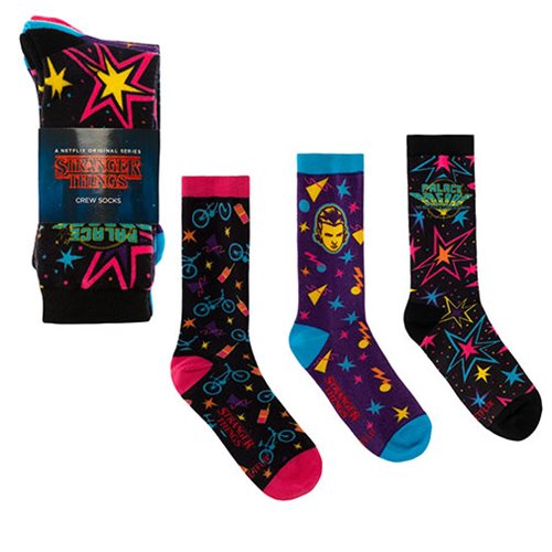 Stranger Things Palace Arcade Graphics Crew Sock 3 Pack