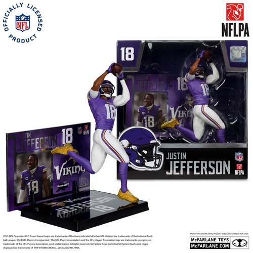 NFL SportsPicks 2025 Minnesota Vikings Justin Jefferson 7-Inch Scale Posed Figure