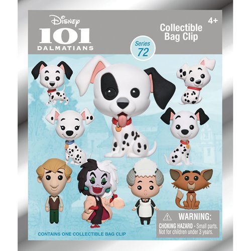 101 Dalmatians Series 72 3D Foam Bag Clip Random 6-Pack