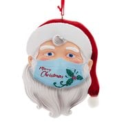 Santa with Mask 4-Inch Resin Ornament