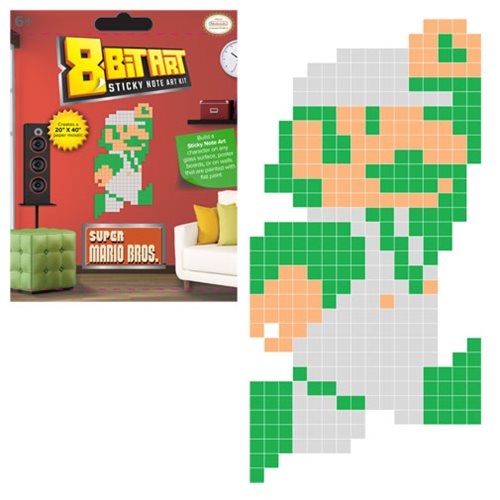 Seguir Biblia Cúal 8-Bit Art Power Up Luigi Jumping Sticky Note Art Kit