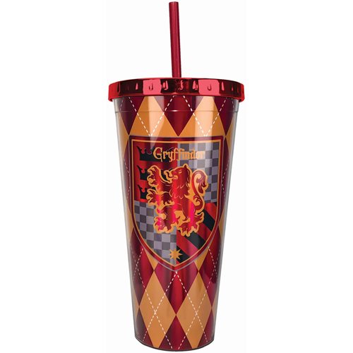 Harry Potter Gryffindor 20 oz. Foil Cup with Straw