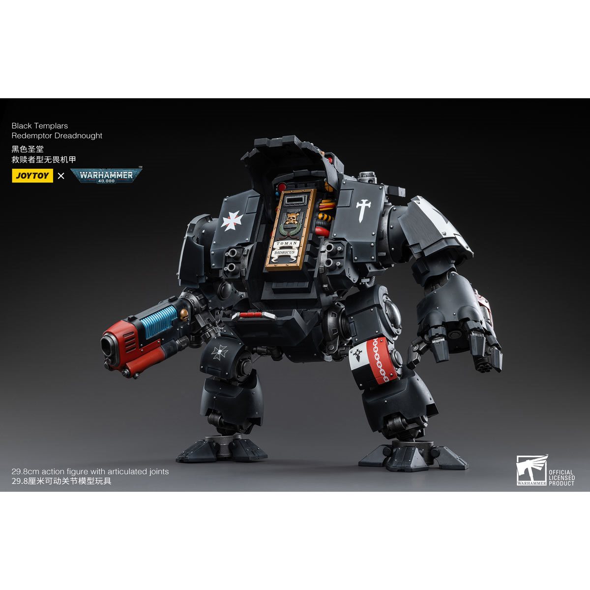 JOYTOY Warhammer 40K - Redemptor Dreadnought Templari Neri, Action Figure In Scala 1:18, Licenza Ufficiale, Altezza 29 Cm, Collezionismo, Con Armi E Accessori