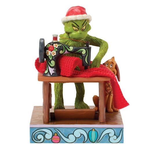 Dr. Seuss Grinch Sewing Santa Suit by Jim Shore Statue