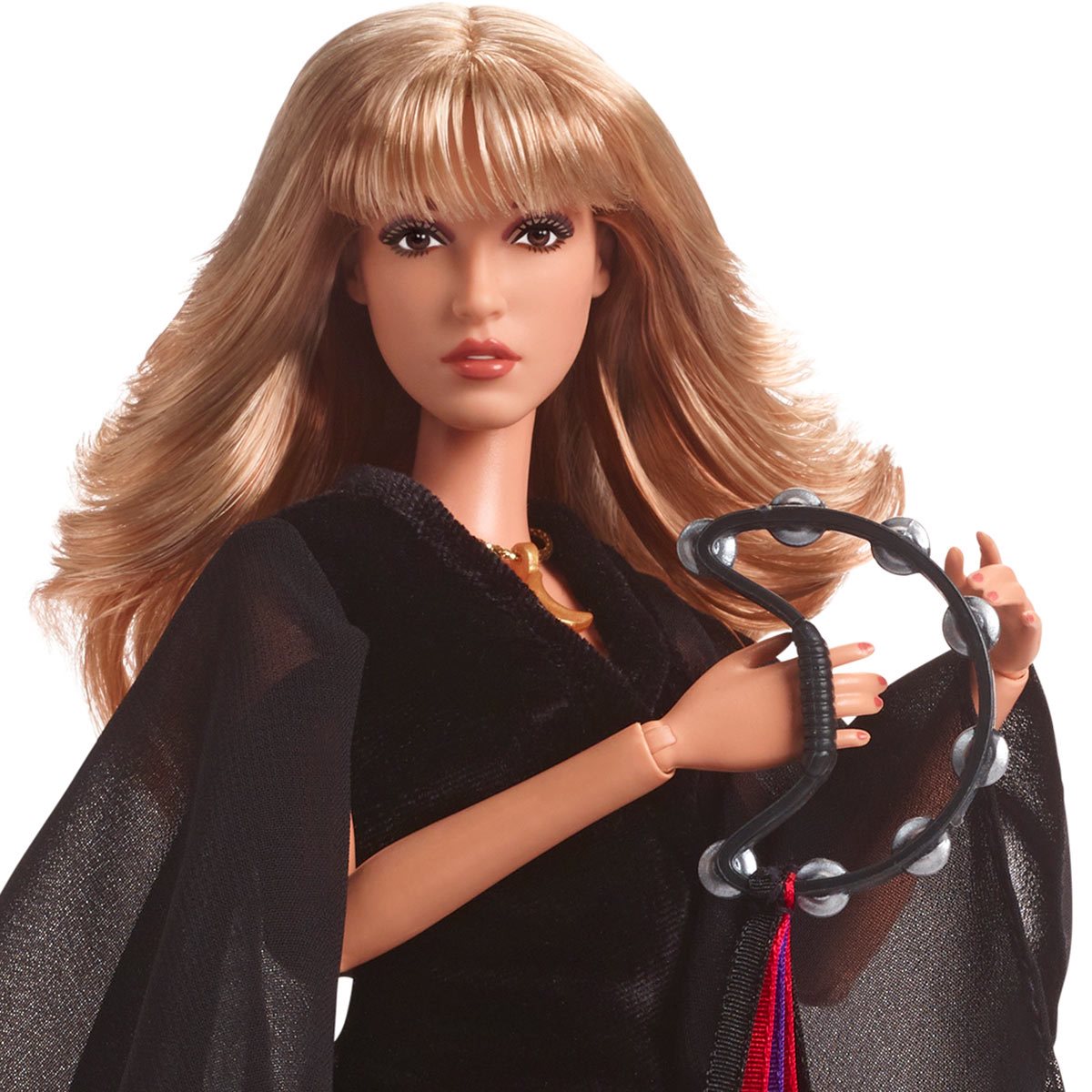 Barbie Music Series - Bambola Da Collezione Stevie Nicks (Fleetwood Mac) Con Tamburello E Abito Nero, HMV00