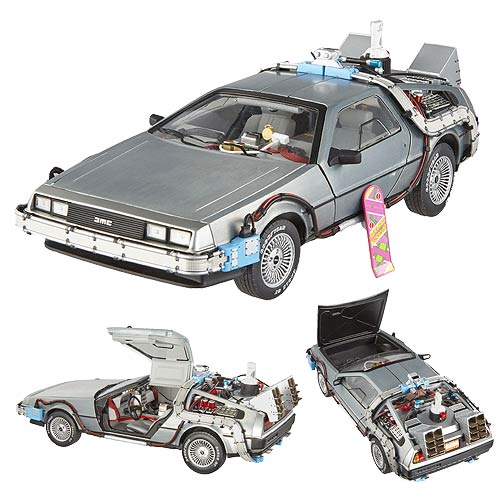 1/18 Scale Back to the Future DeLorean Time Machine Elite Diecast car Model Toy 