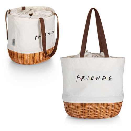 Friends Coronado Beige Canvas and Willow Basket Tote