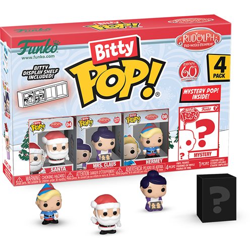 Rudolph the Red-Nosed Reindeer Santa Funko Bitty Pop! Mini-Figure 4-Pack