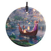 Tangled In the Boat by Thomas Kinkade StarFire Prints Hanging Glass Print