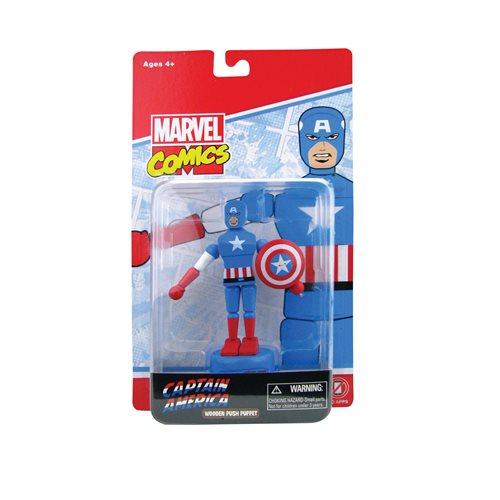 Captain America Wooden Push Puppet