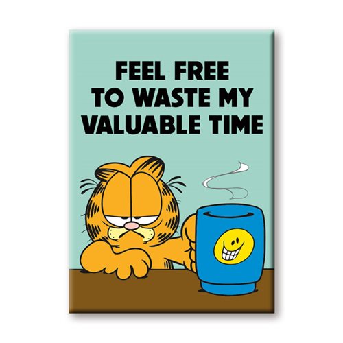 Garfield Waste My Time Flat Magnet