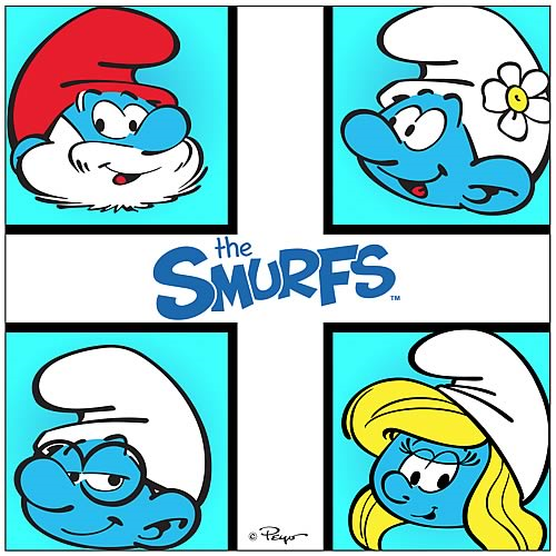 Smurfs Four Character Canvas Print