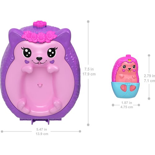 Polly Pocket Hedgehog Mom and Baby Wearable Compact Playset