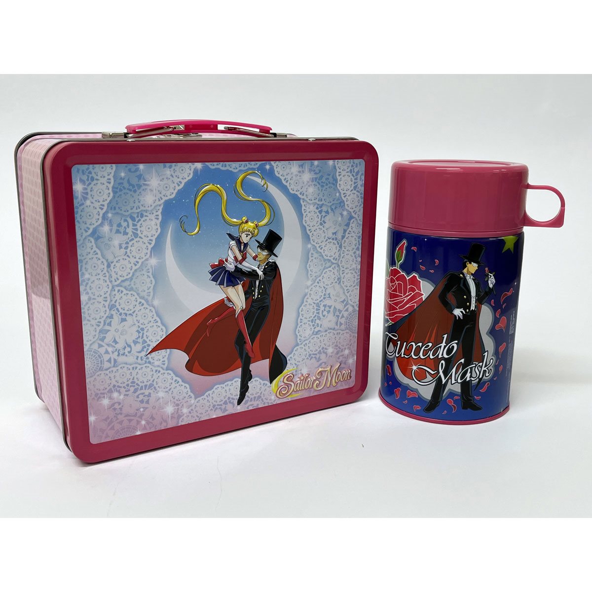 Sailor Moon and Tuxedo Mask Tin Titans Lunch Box with Thermos