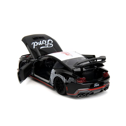 Bigtime Muscle 2024 Ford Mustang Dark Horse Glossy Black 1:24 Scale Die-Cast Metal Vehicle