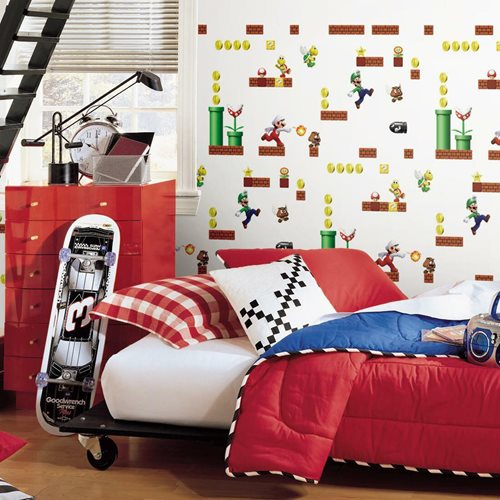 Super Mario Bros. Mario Peel and Stick Wallpaper