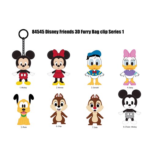 Disney Furry Friends 3D Foam Bag Clip Random 6-Pack