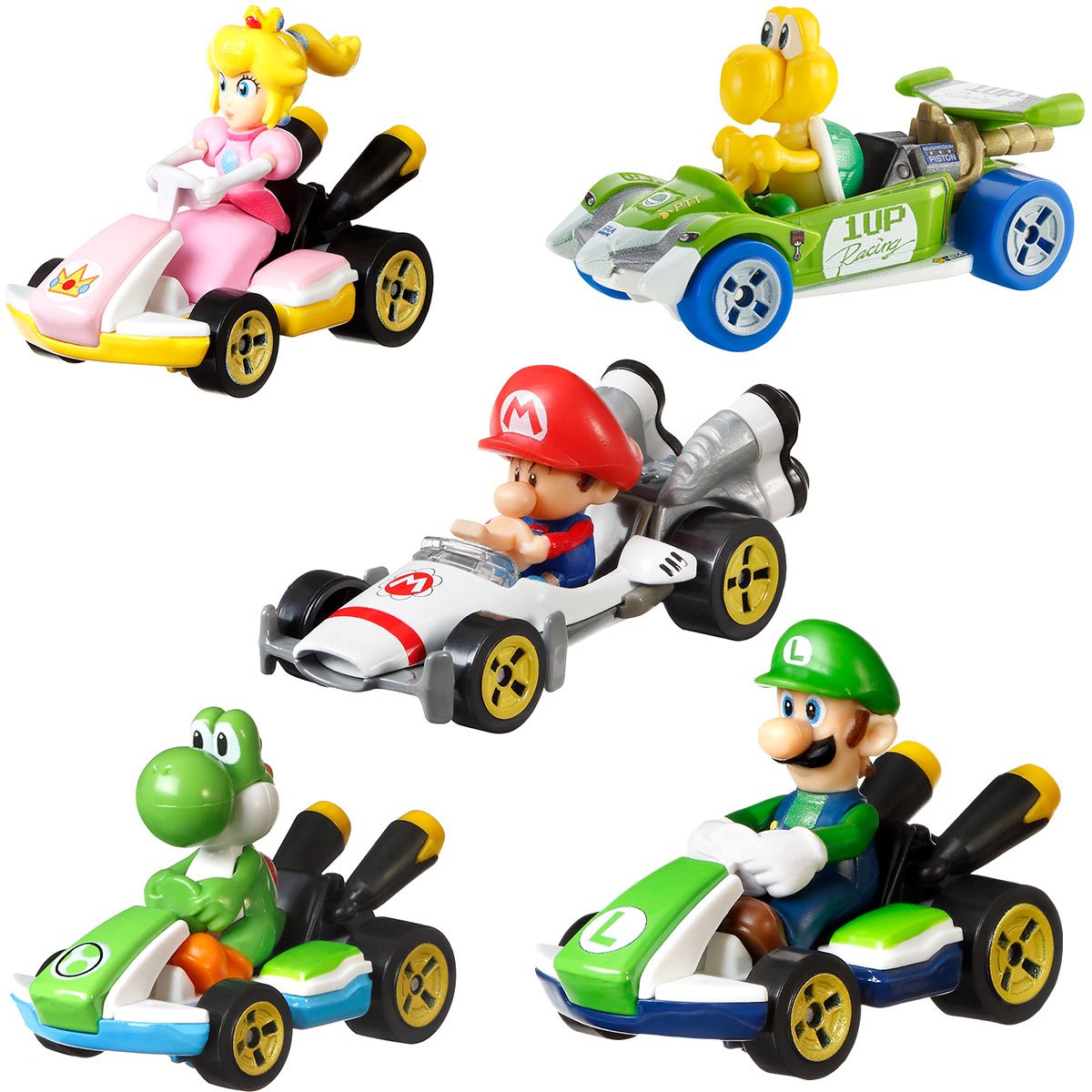  Hot Wheels Mario Kart Luigi Circuit Special 1UP Racer