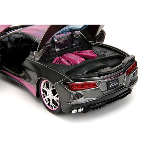 Pink Slips 2020 Corvette Stingray with Base 1:24 Scale Die-Cast Metal Vehicle