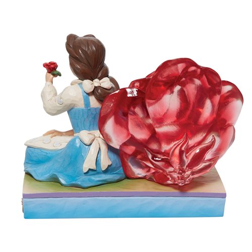 Disney Traditions Beauty and the Beast Belle Clear Resin Rose by Jim Shore Statue