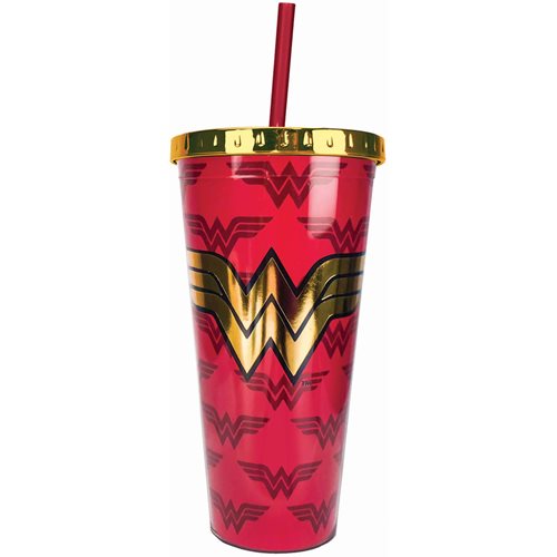 Wonder Woman 20 oz. Foil Cup with Straw