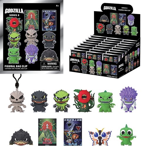 Godzilla Series 8 3D Foam Bag Clip Random 6-Pack