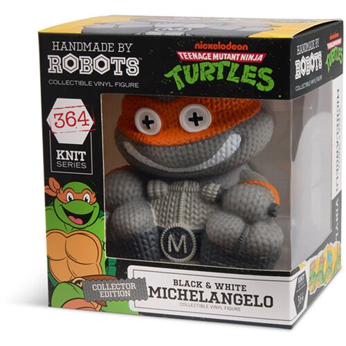 Teenage Mutant Ninja Turtles Michelangelo #364 Black and White Handmade by Robots Vinyl Figure