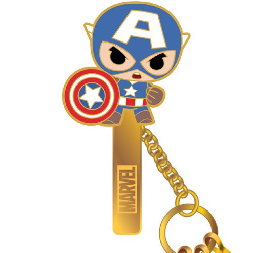 Captain America Colored Pewter Key Chain