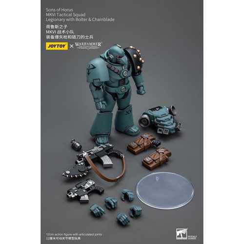 Joy Toy Warhammer 40,000 Sons of Horus MKVI Tactical Squad Legionary with Bolter and Chainblade 1:18