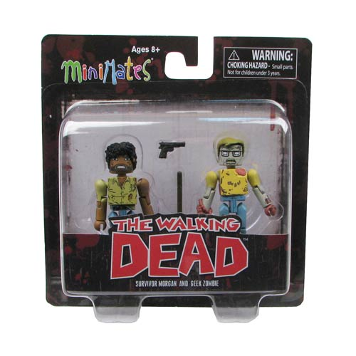 The Walking Dead Minimates Series 5 Geek Zombie and Morgan Mini-Mates