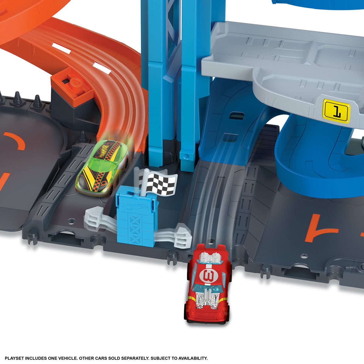 Hot Wheels Toy Car Track Set City Transforming Race Tower, Single to  Dual-Mode Racing, with 1:64 Scale Car